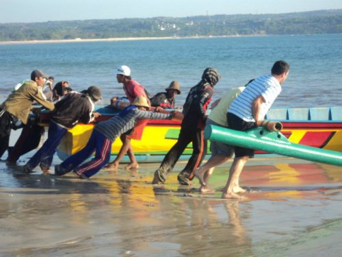 Jimbaran Beach - Pushing Boats