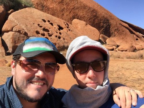 Chris and Larry at Base of Uluru