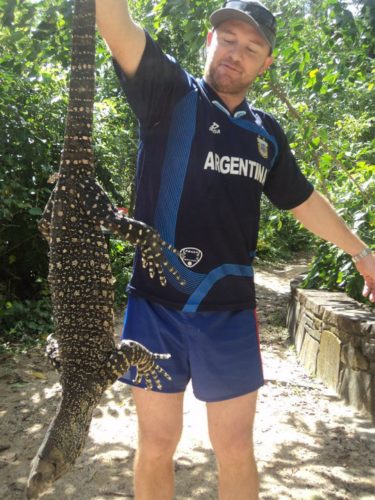 Holding a Goanna