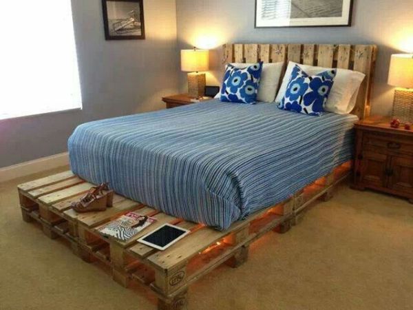 A Pallet Bed, How To Make A Queen Bed Frame Out Of Pallets