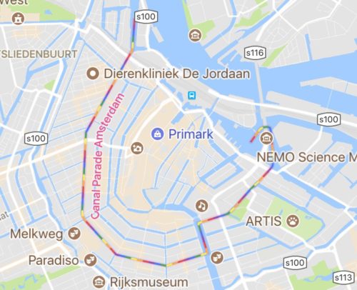 Amsterdam Pride Parade Route