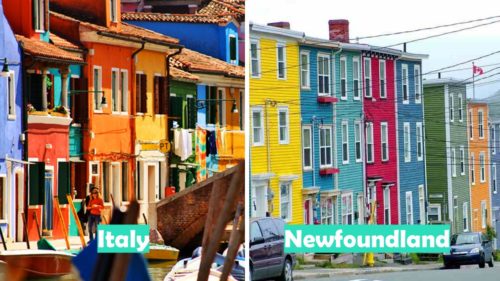 Italy vs Newfoundland (Coloured Houses)