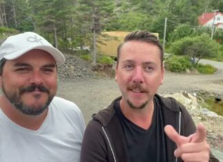Building cottages in Burin, Newfoundland